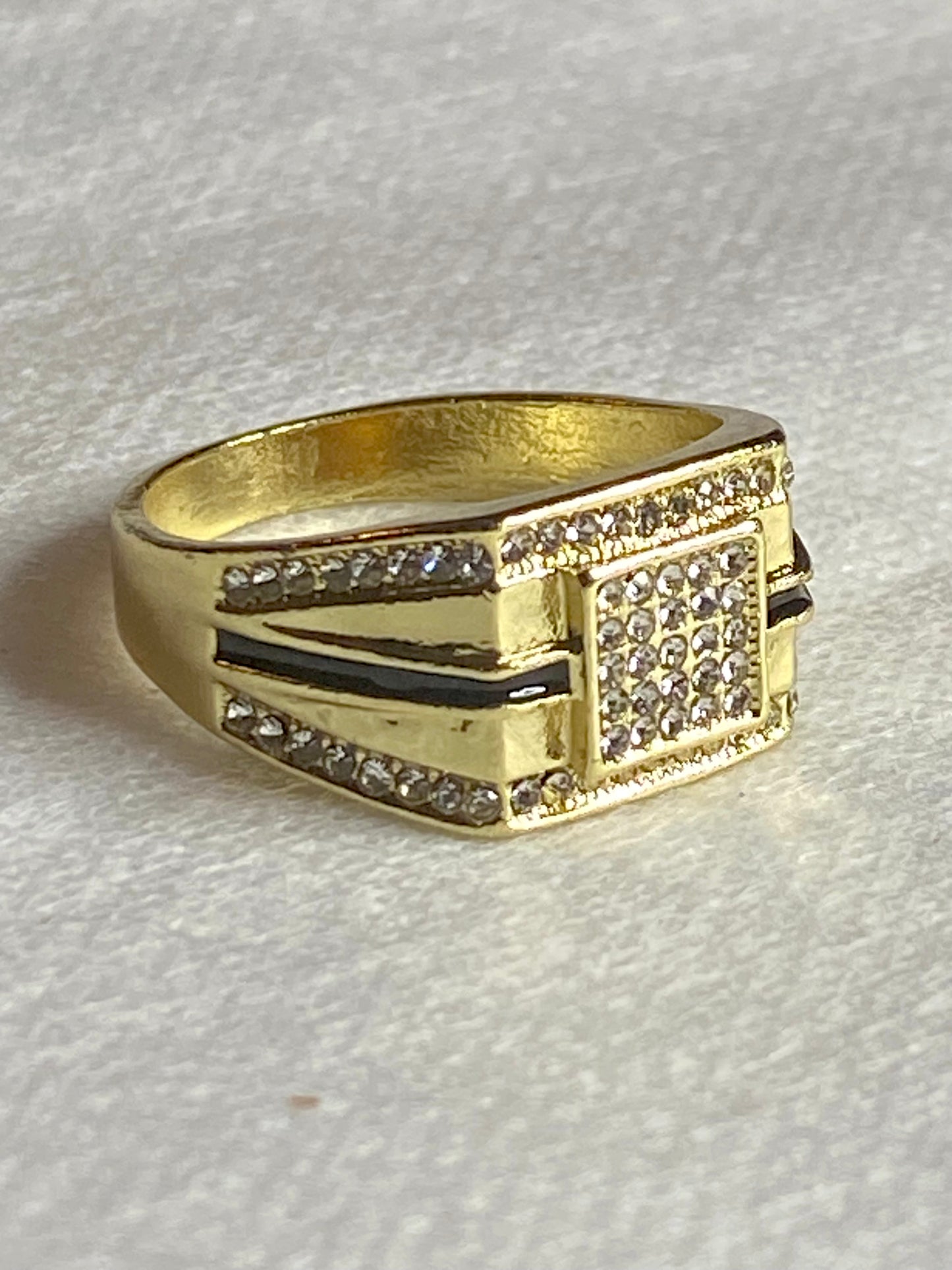 Gold Plated Black Onyx Ring!