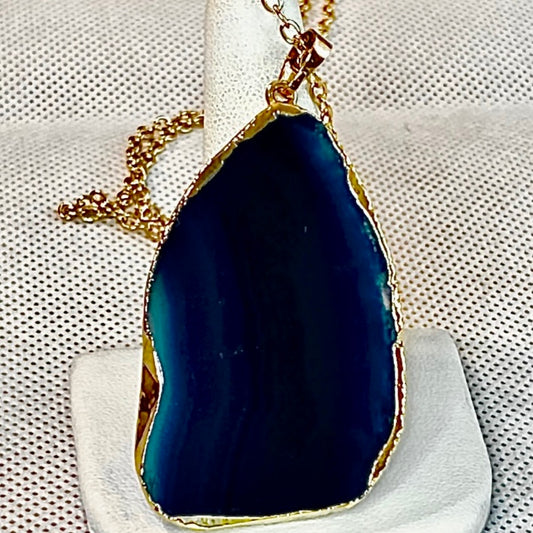 Blue Agate Gemstone Necklace!
