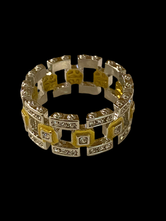 Inlaid Band W/ Crystals! 10