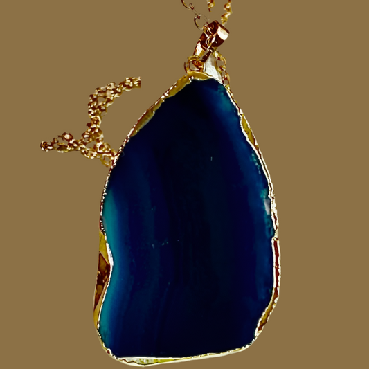 Blue Agate Gemstone Necklace!