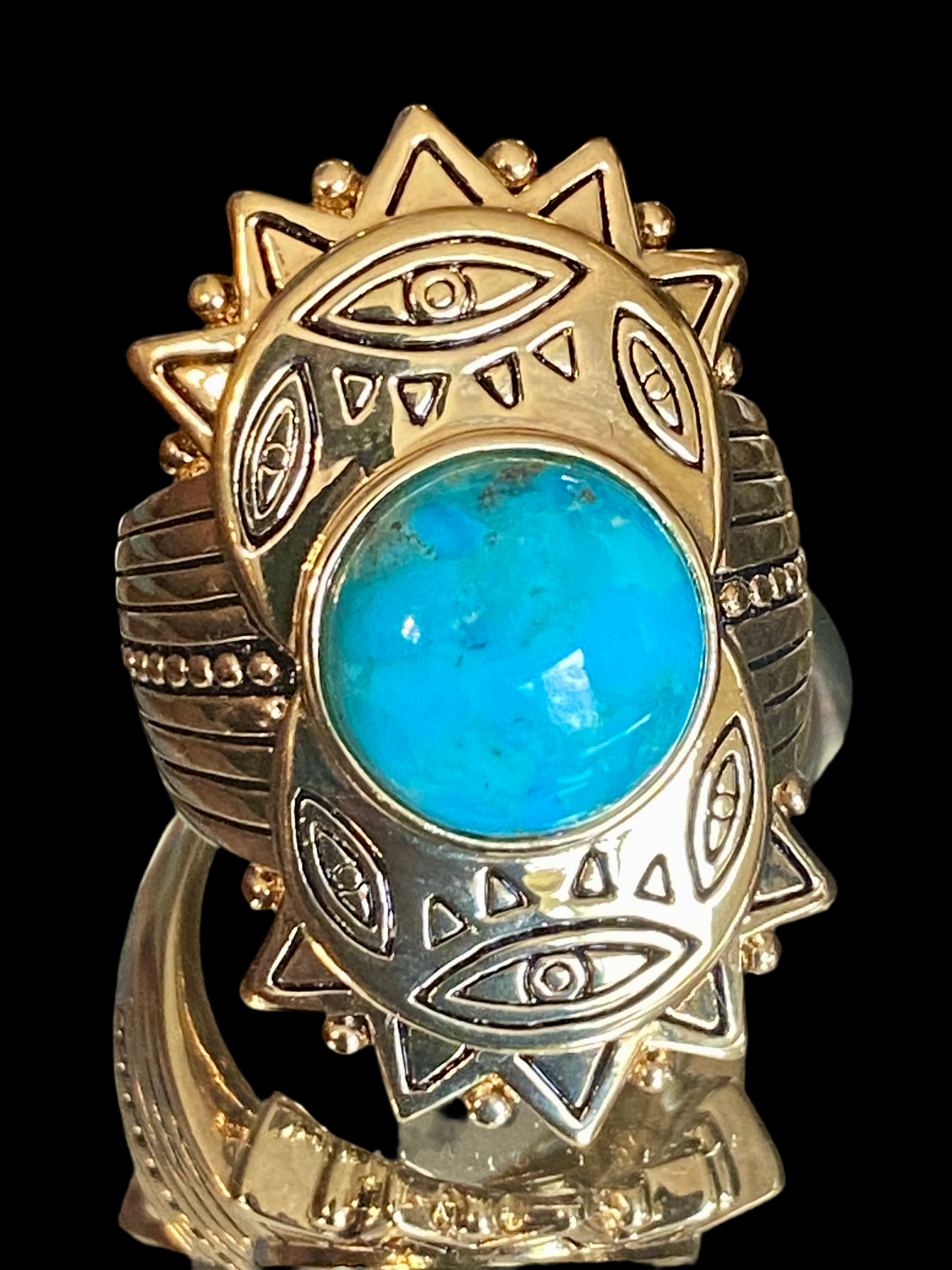 Yellow Gold Ring With Turquoise!! 8