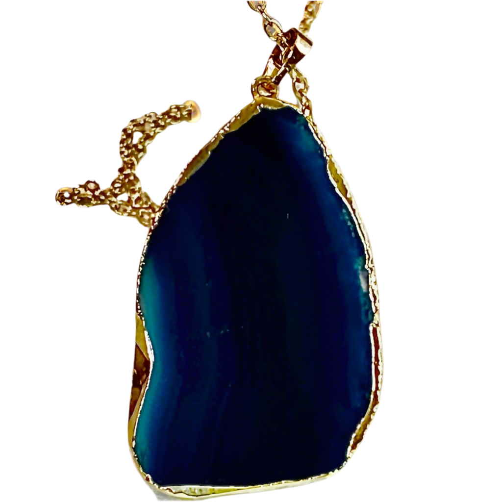 Blue Agate Gemstone Necklace!
