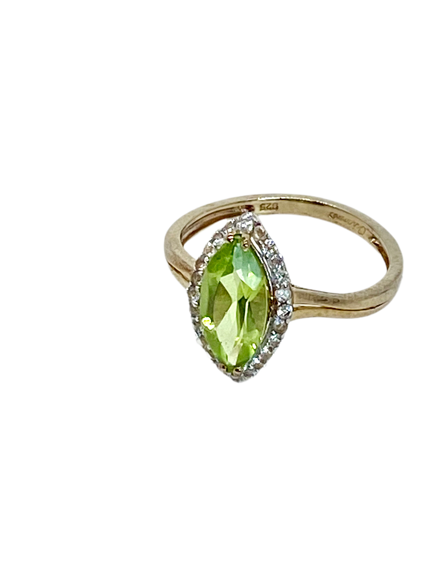 Peridot And White Topaz Ring! 7
