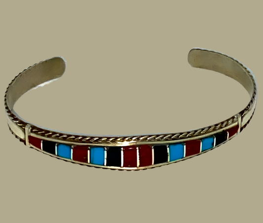 Handmade Zuni Inlay Cuff Bracelet!