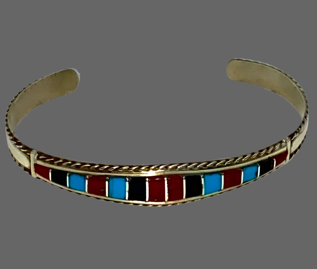 Handmade Zuni Inlay Cuff Bracelet!