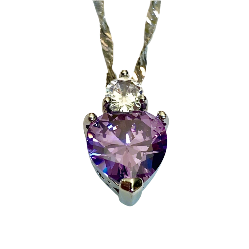 Purple Heart Pendant Necklace!