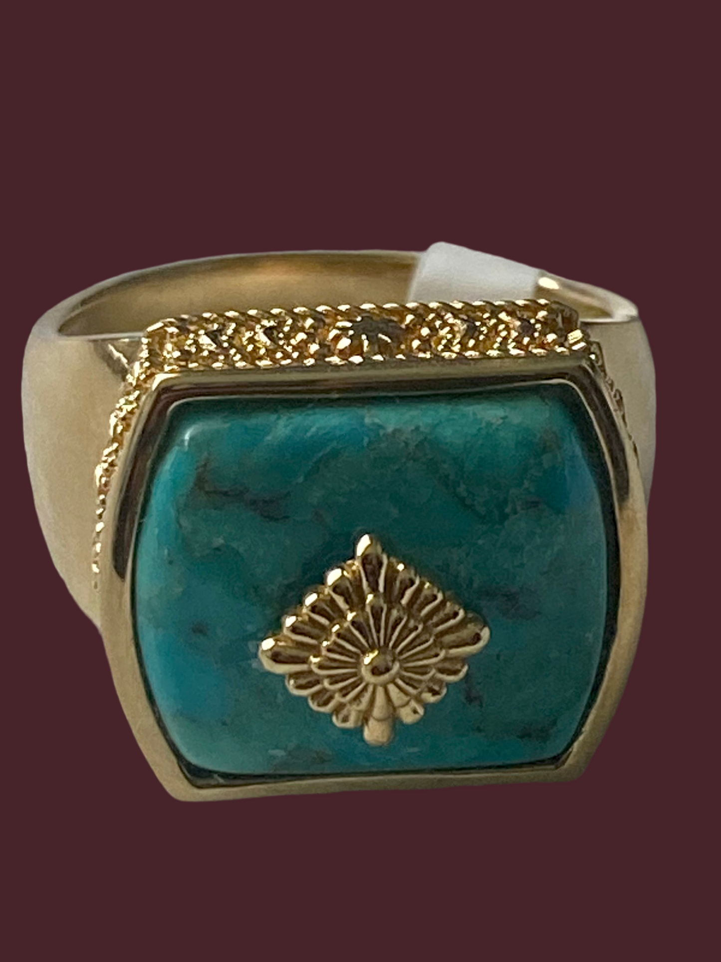 Men’s Turquoise Signet Ring! 10