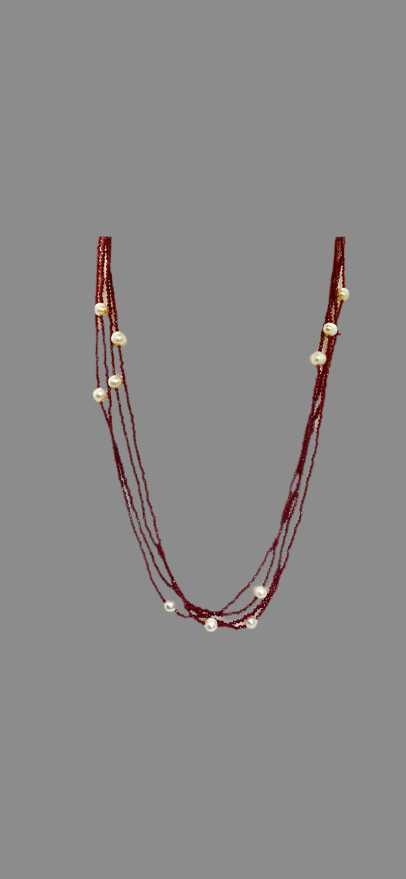 Red Garnet Beaded Necklace!