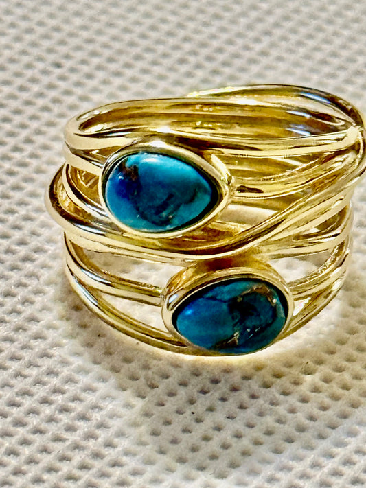 14K Turquoise Ring! 5.5