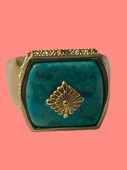 Men’s Turquoise Signet Ring! 10