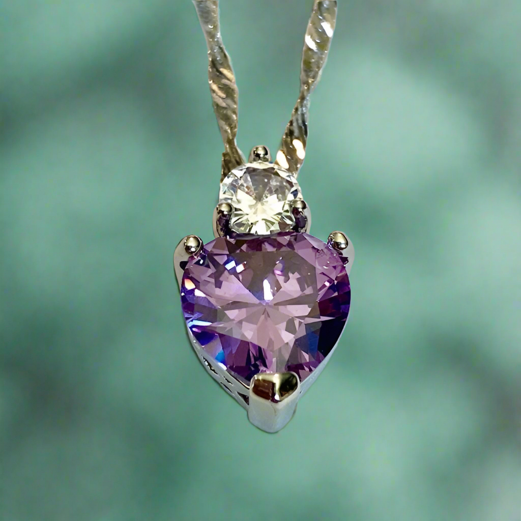 Purple Heart Pendant Necklace!
