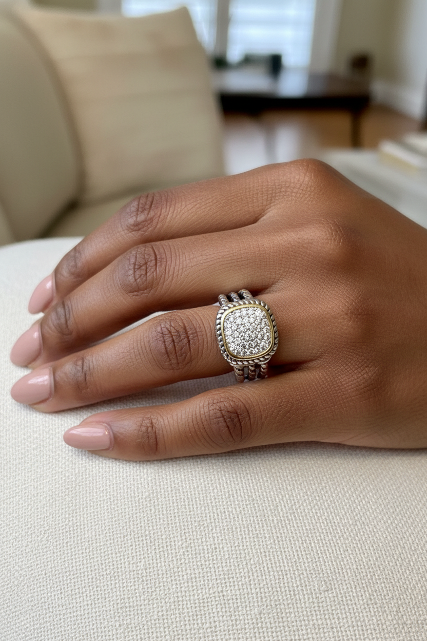 Pave Roped Band Ring! 9