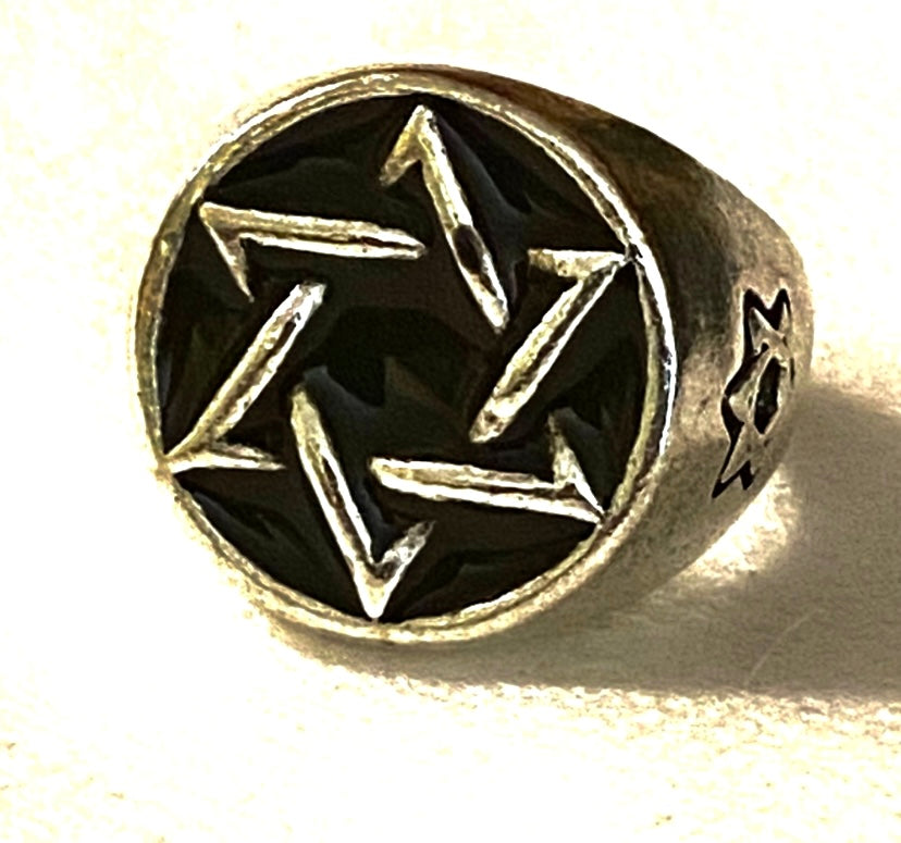 Silver Plated Star Shield Ring!