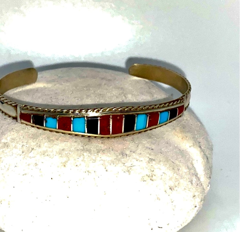 Handmade Zuni Inlay Cuff Bracelet!