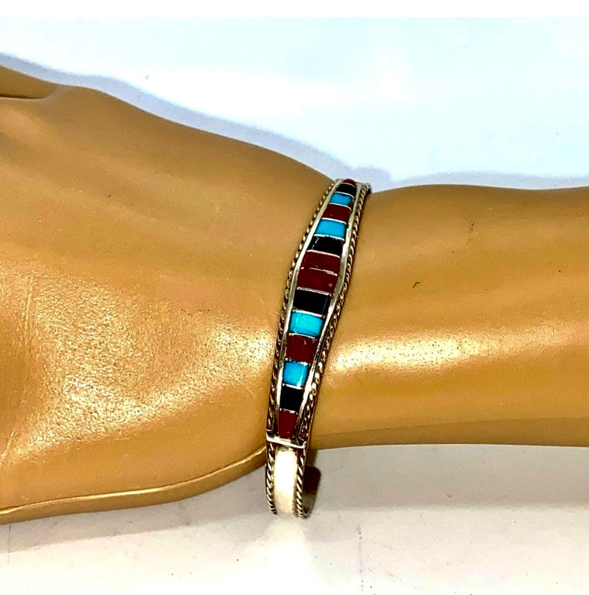 Handmade Zuni Inlay Cuff Bracelet!