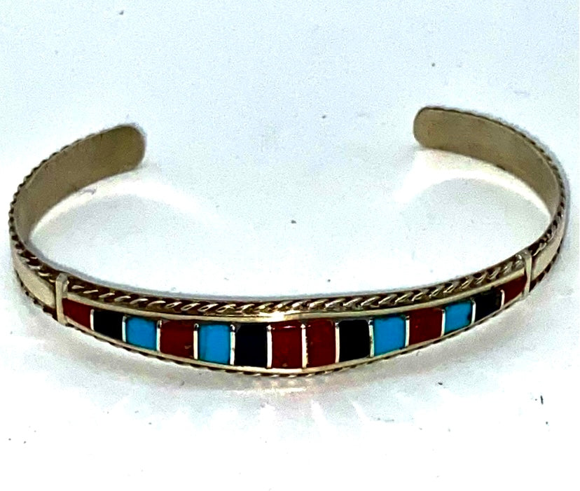 Handmade Zuni Inlay Cuff Bracelet!