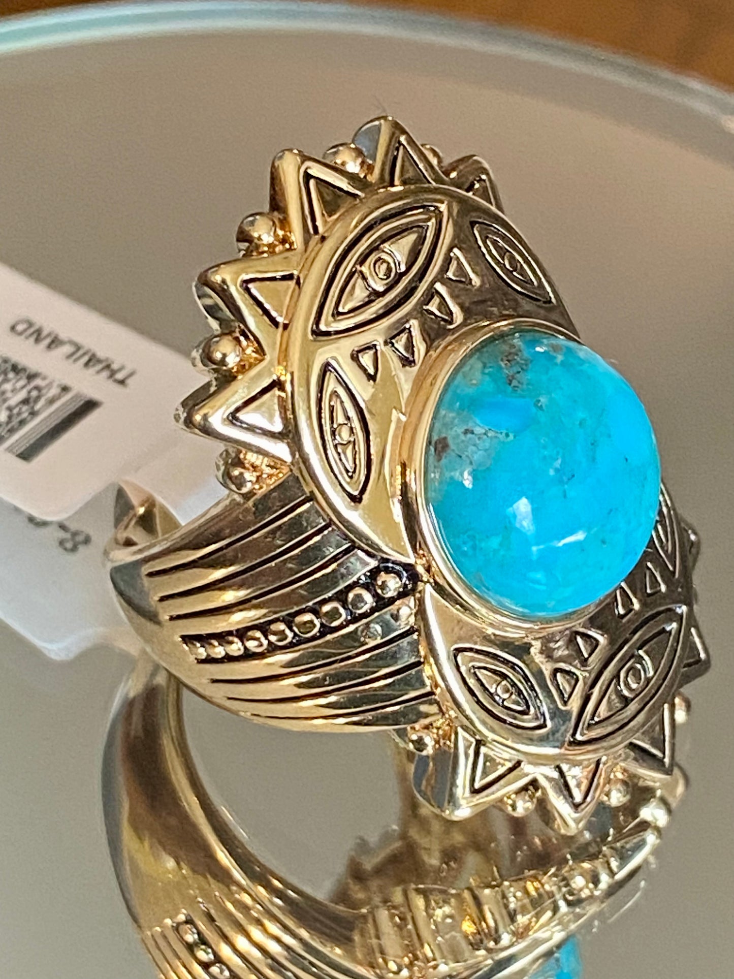 Yellow Gold Ring With Turquoise!! 8