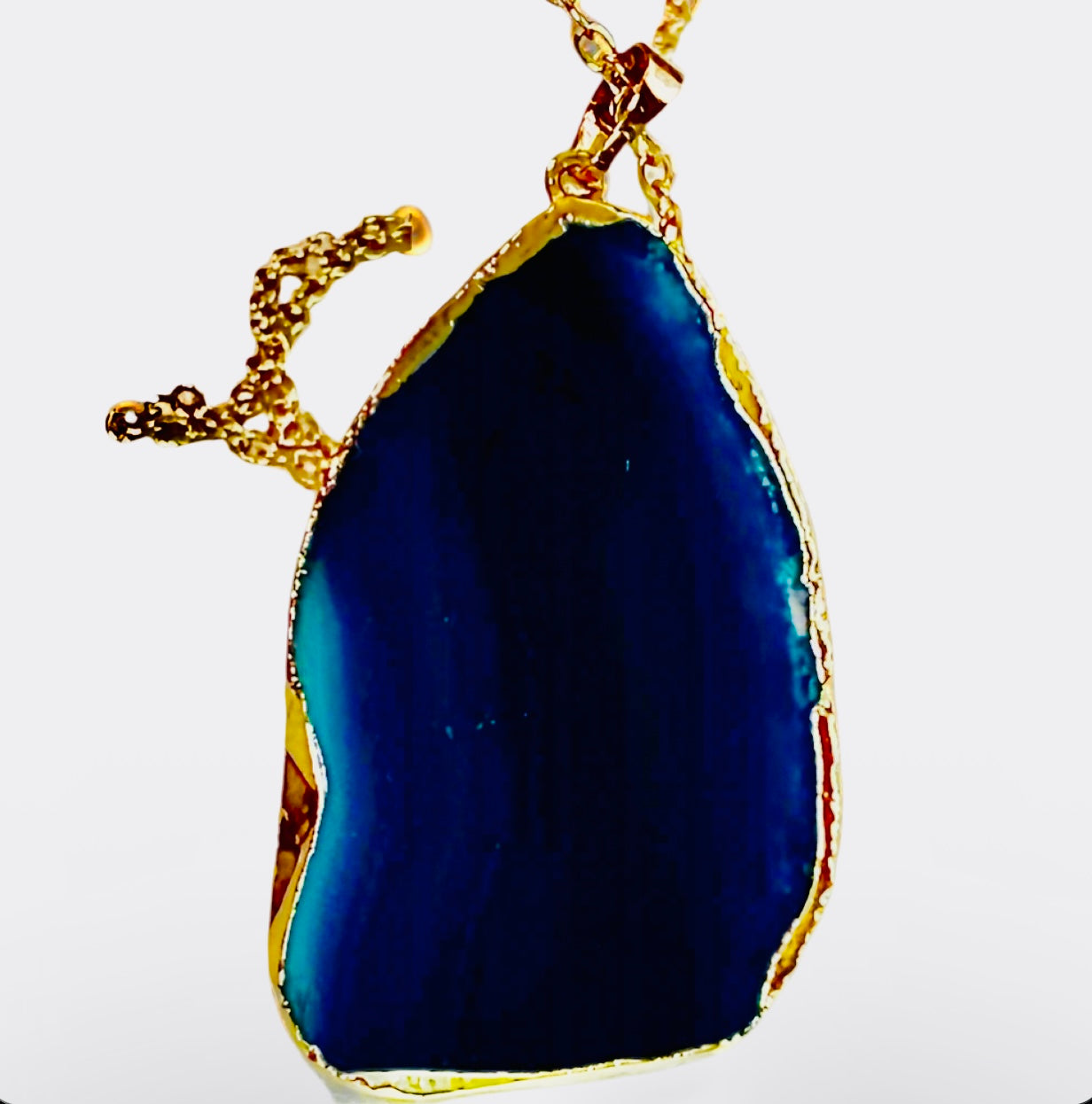 Blue Agate Gemstone Necklace!