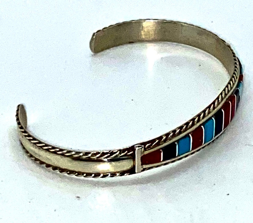 Handmade Zuni Inlay Cuff Bracelet!