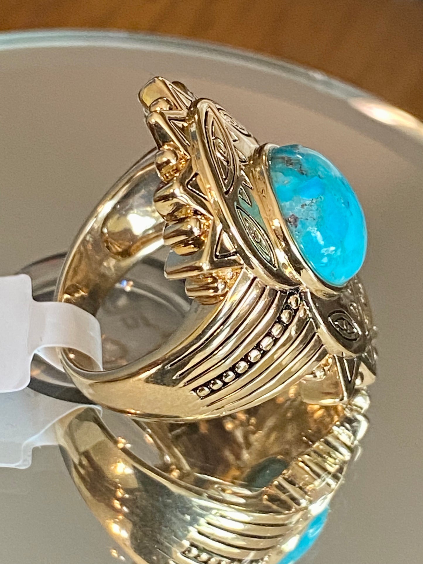 Yellow Gold Ring With Turquoise!! 8