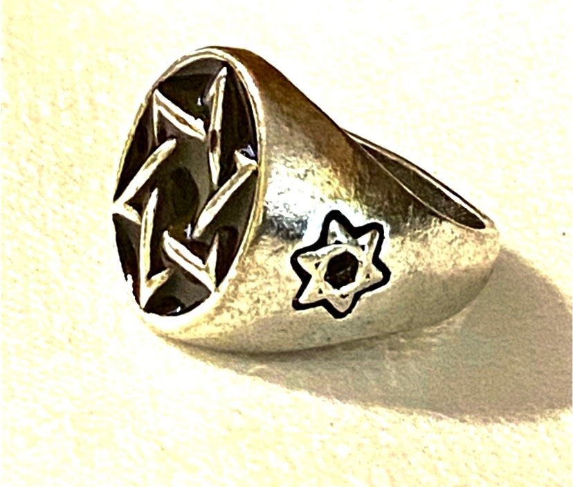 Silver Plated Star Shield Ring!