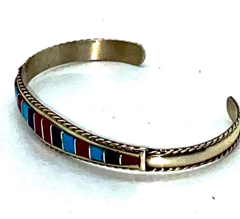 Handmade Zuni Inlay Cuff Bracelet!