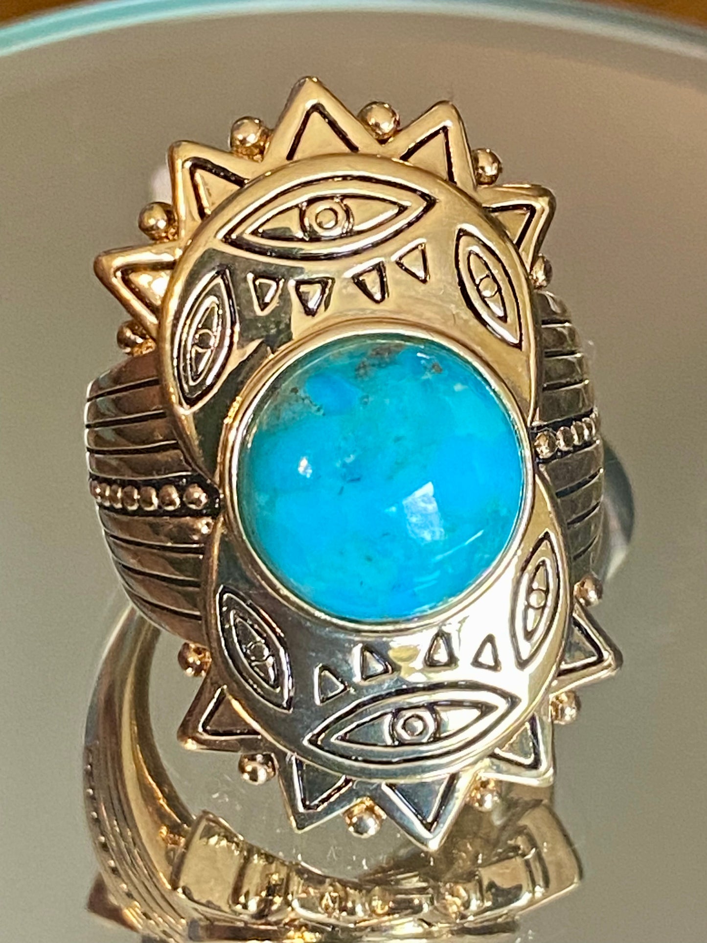 Yellow Gold Ring With Turquoise!! 8