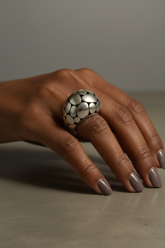 Sterling Silver Kali Dome Ring! 6.75