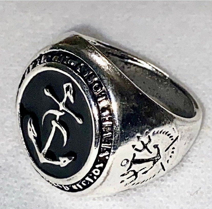 Silver Plated Ship’s Anchor Styled Ring! 10