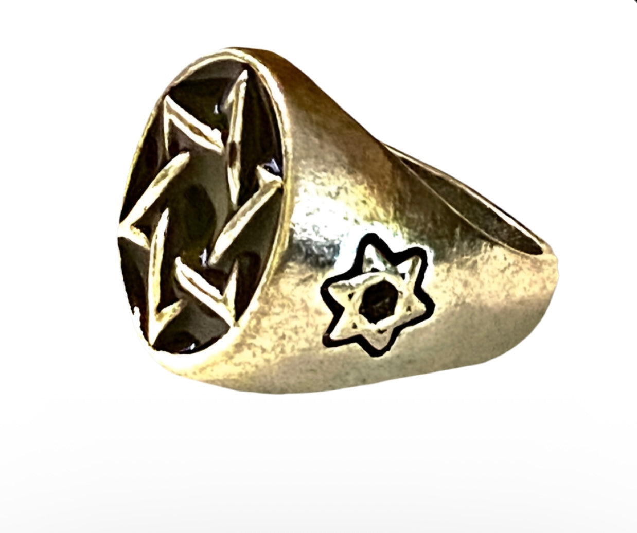 Silver Plated Star Shield Ring!