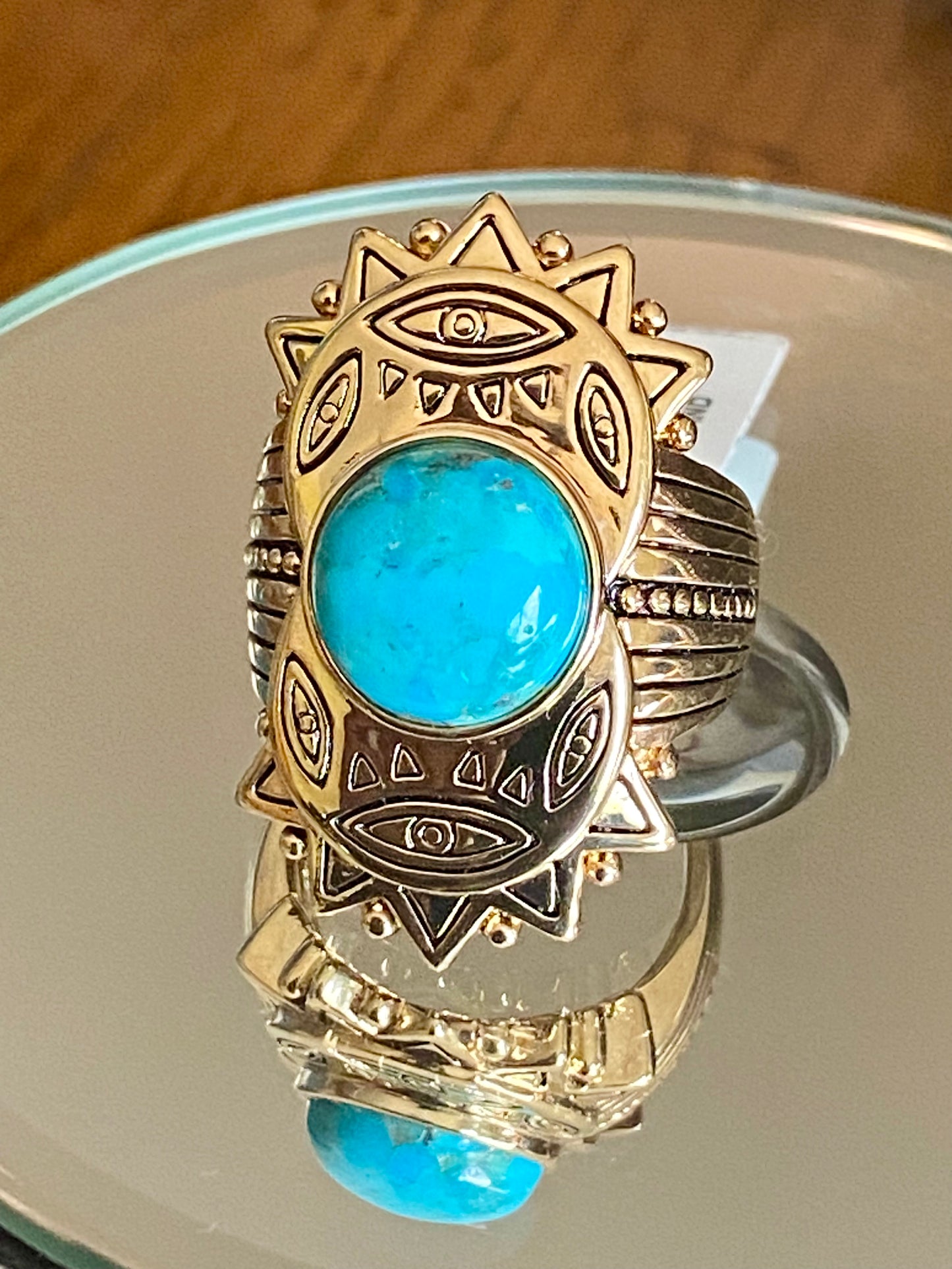 Yellow Gold Ring With Turquoise!! 8