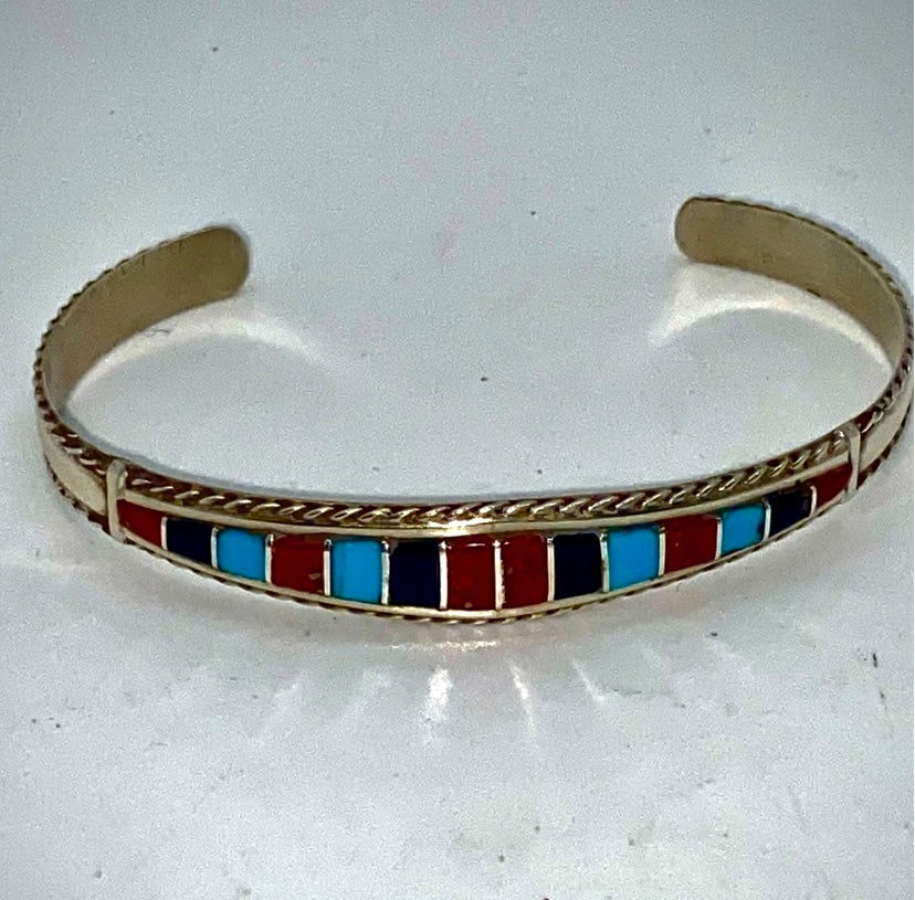 Handmade Zuni Inlay Cuff Bracelet!