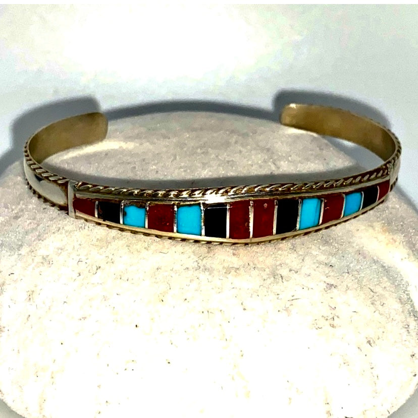 Handmade Zuni Inlay Cuff Bracelet!