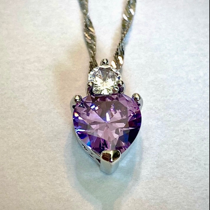 Purple Heart Pendant Necklace!