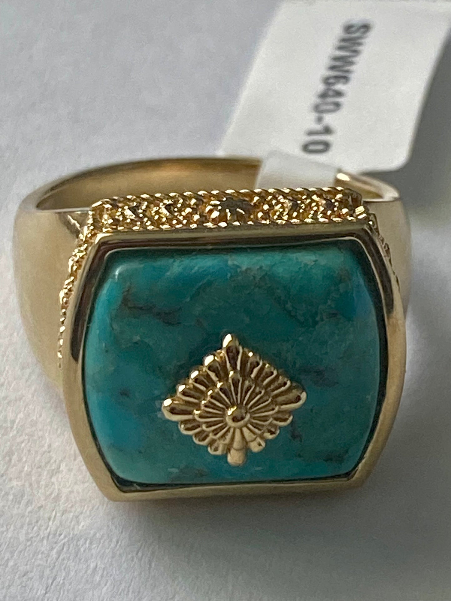 Men’s Turquoise Signet Ring! 10