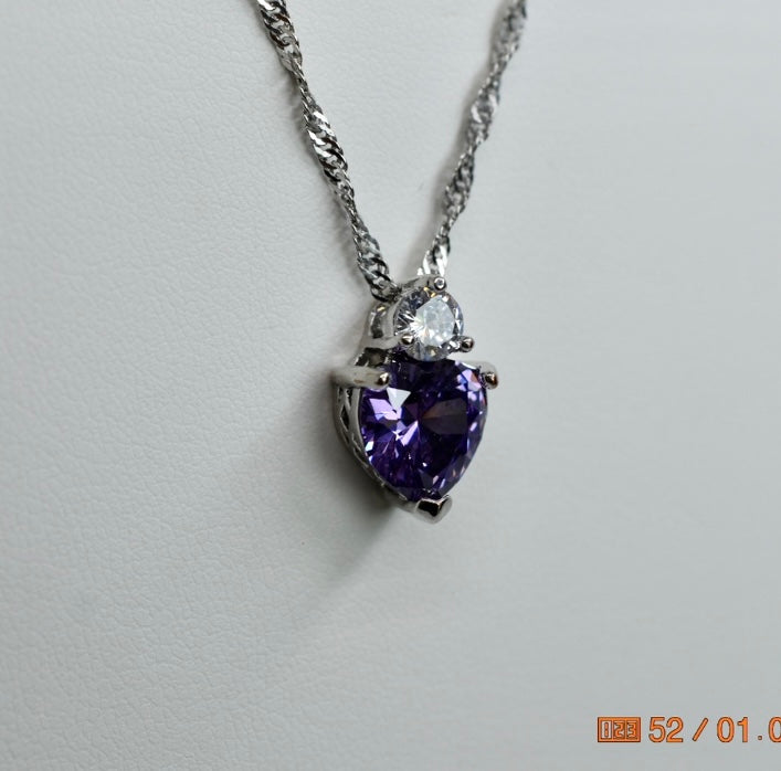 Purple Heart Pendant Necklace!