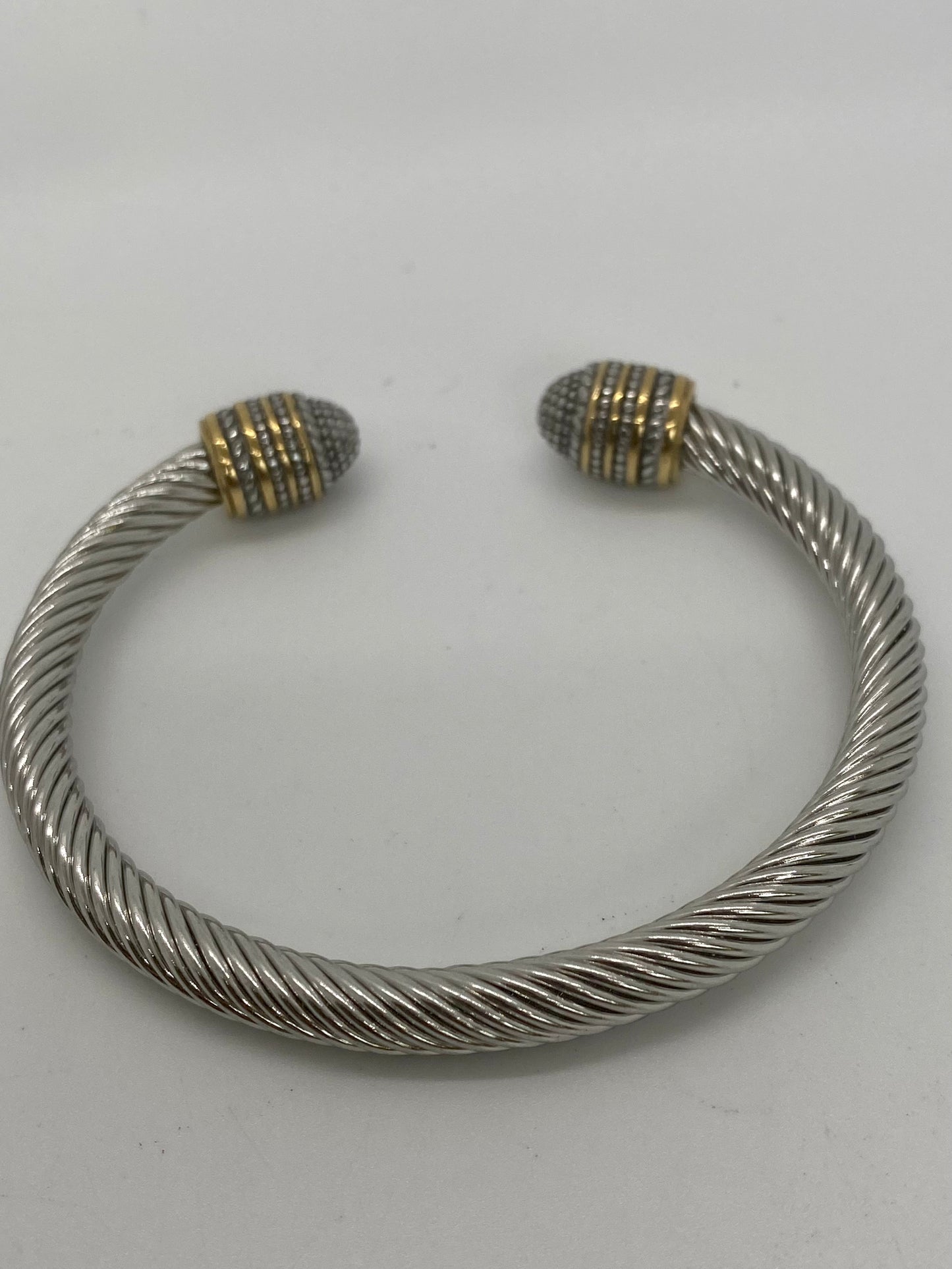 Two-Tone Twisted Cuff Bracelet