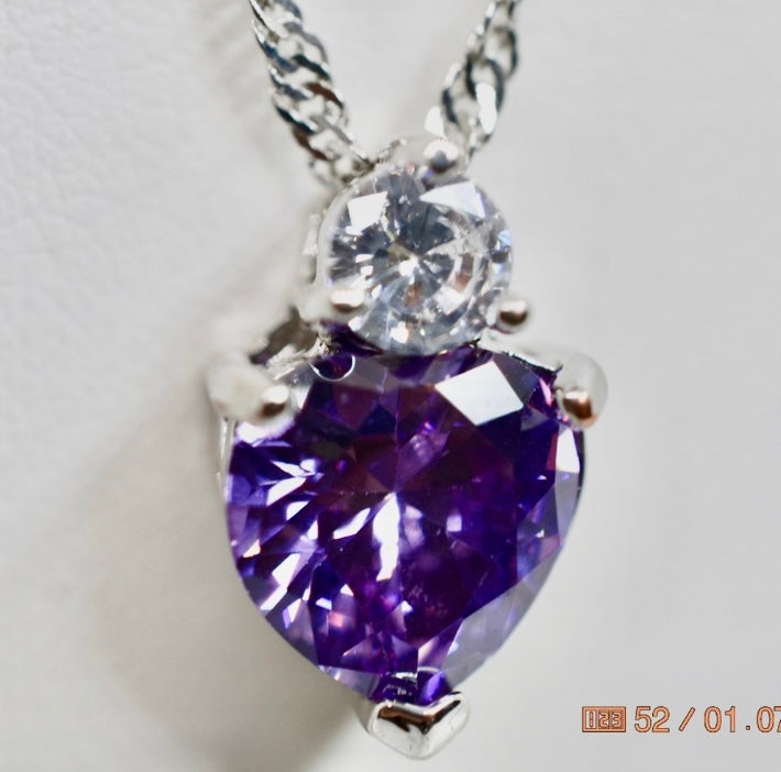 Purple Heart Pendant Necklace!