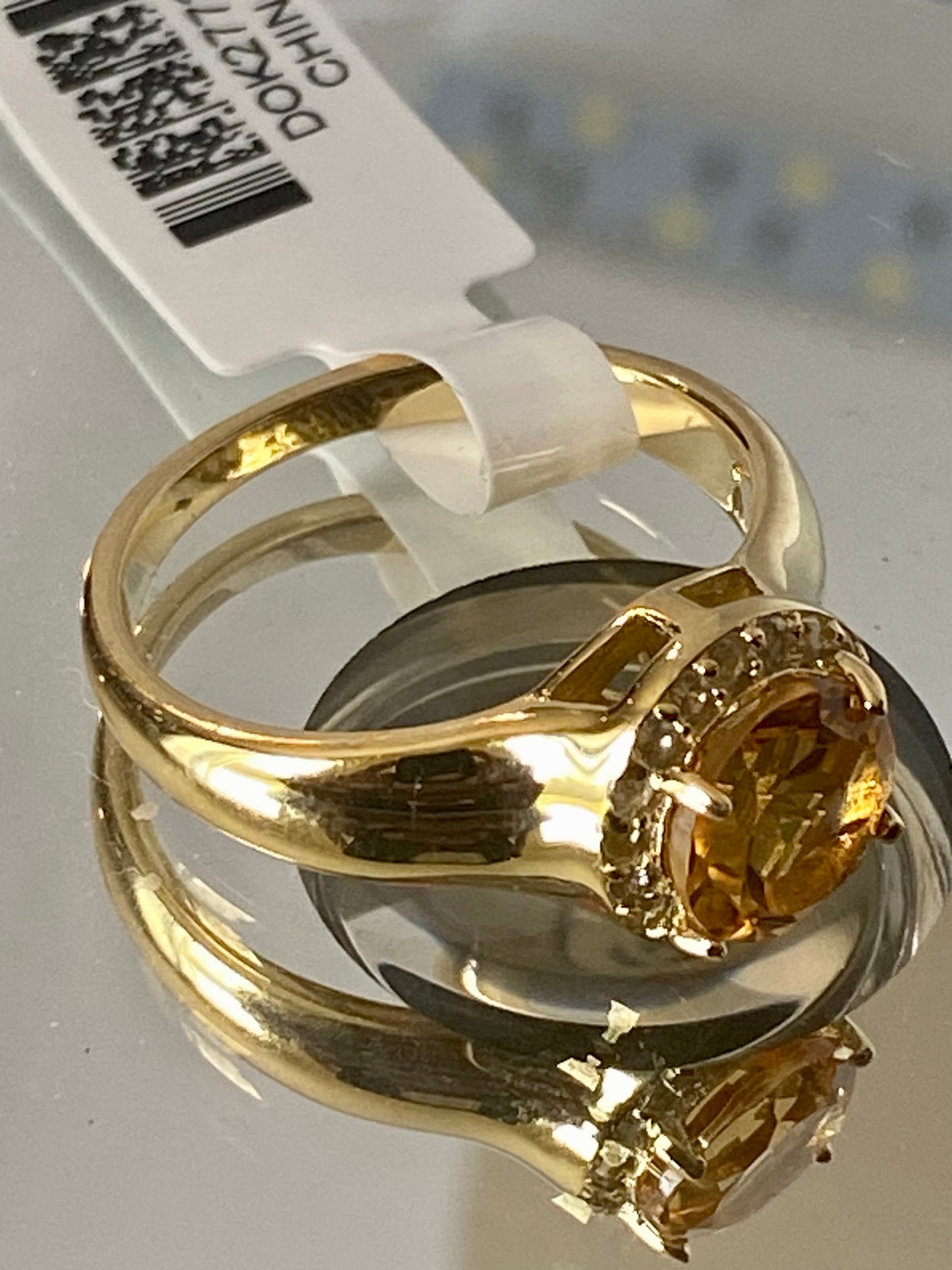 Ladies Citrine Crystal Ring! 9