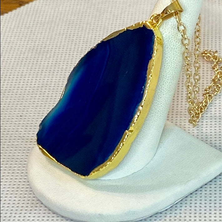 Blue Agate Gemstone Necklace!