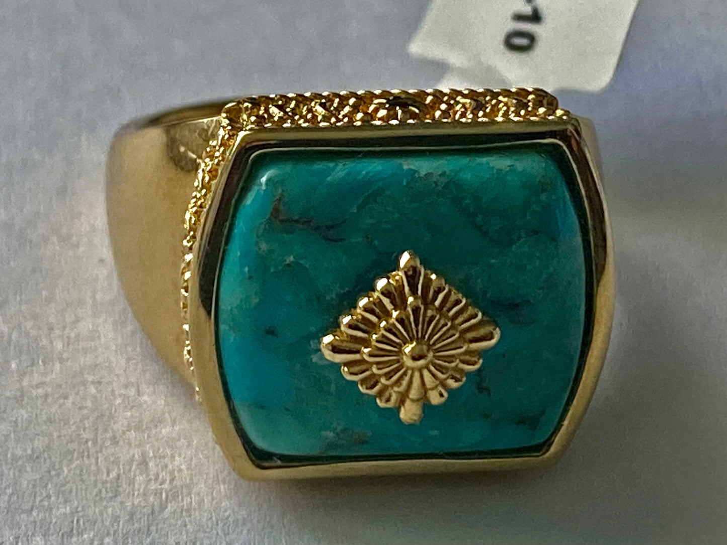 Men’s Turquoise Signet Ring! 10
