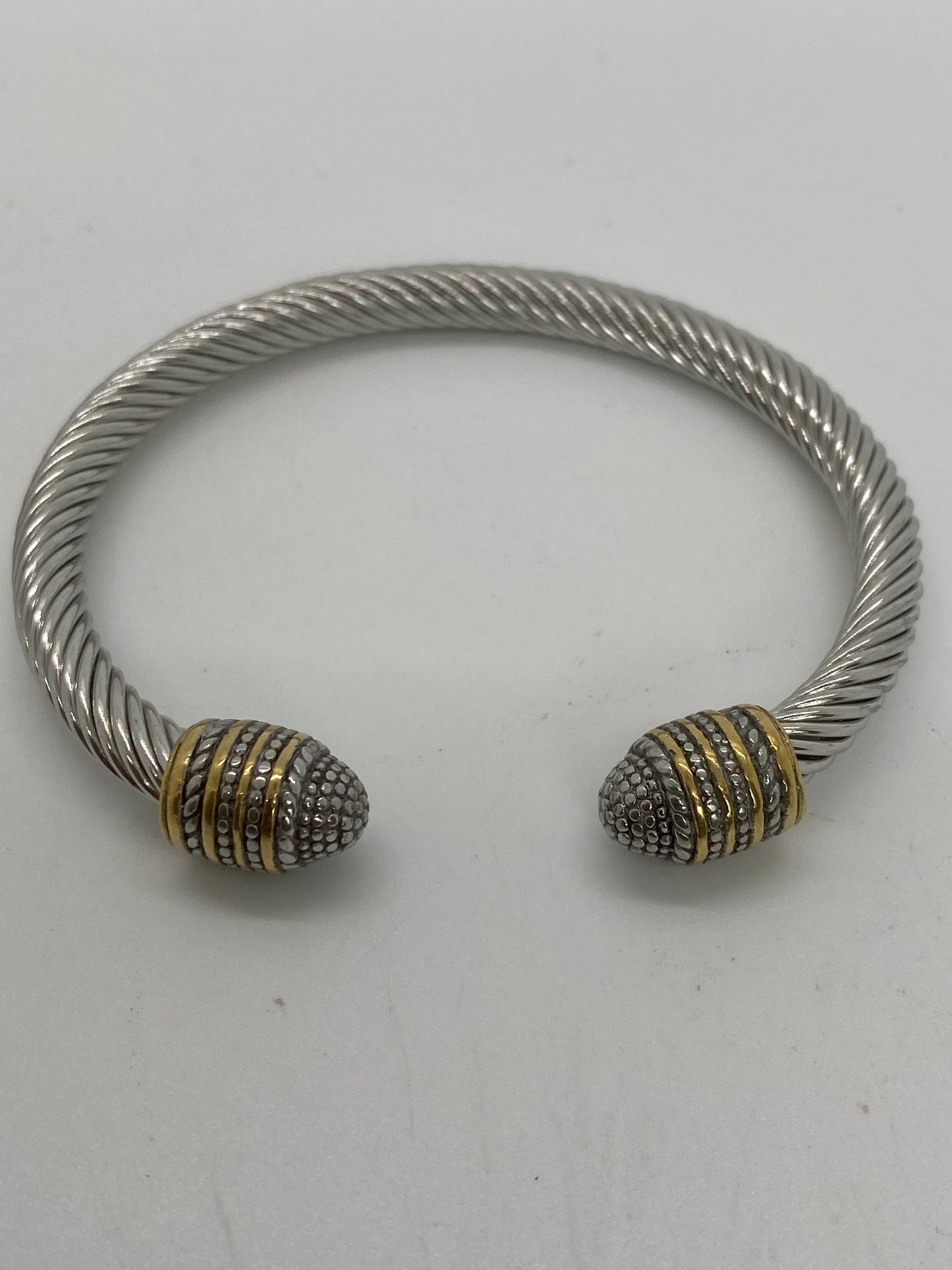 Two-Tone Twisted Cuff Bracelet