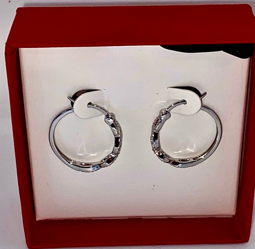 Diamond Accented Hoop Earrings!