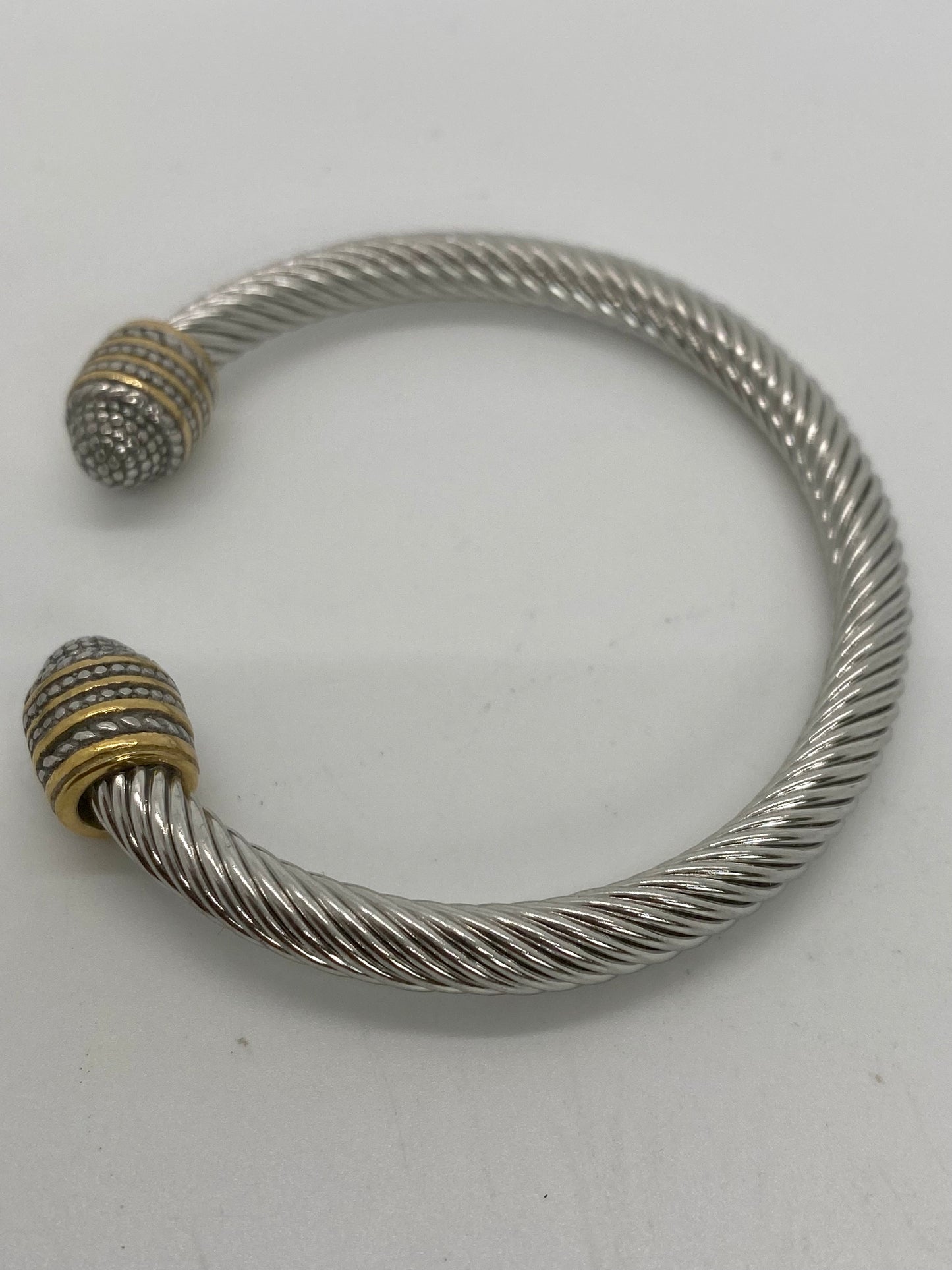 Two-Tone Twisted Cuff Bracelet